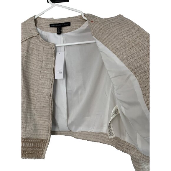 White House Black Market Womens 3Q Sleeve Natural Suit Jacket Size 6P 7817 - Picture 7 of 11